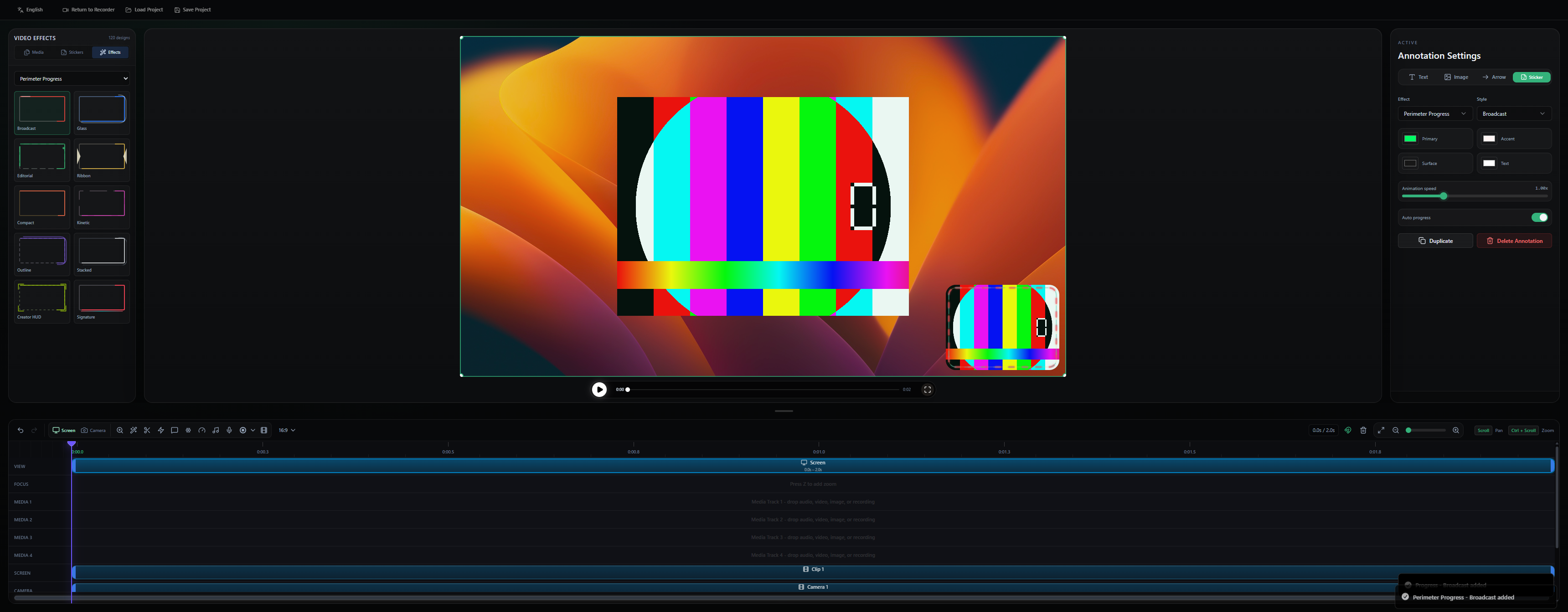 The real Screlio editor with teaching annotations and supporting media