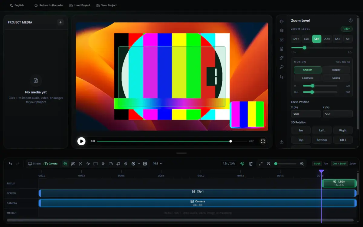 Screlio’s guided zoom editor